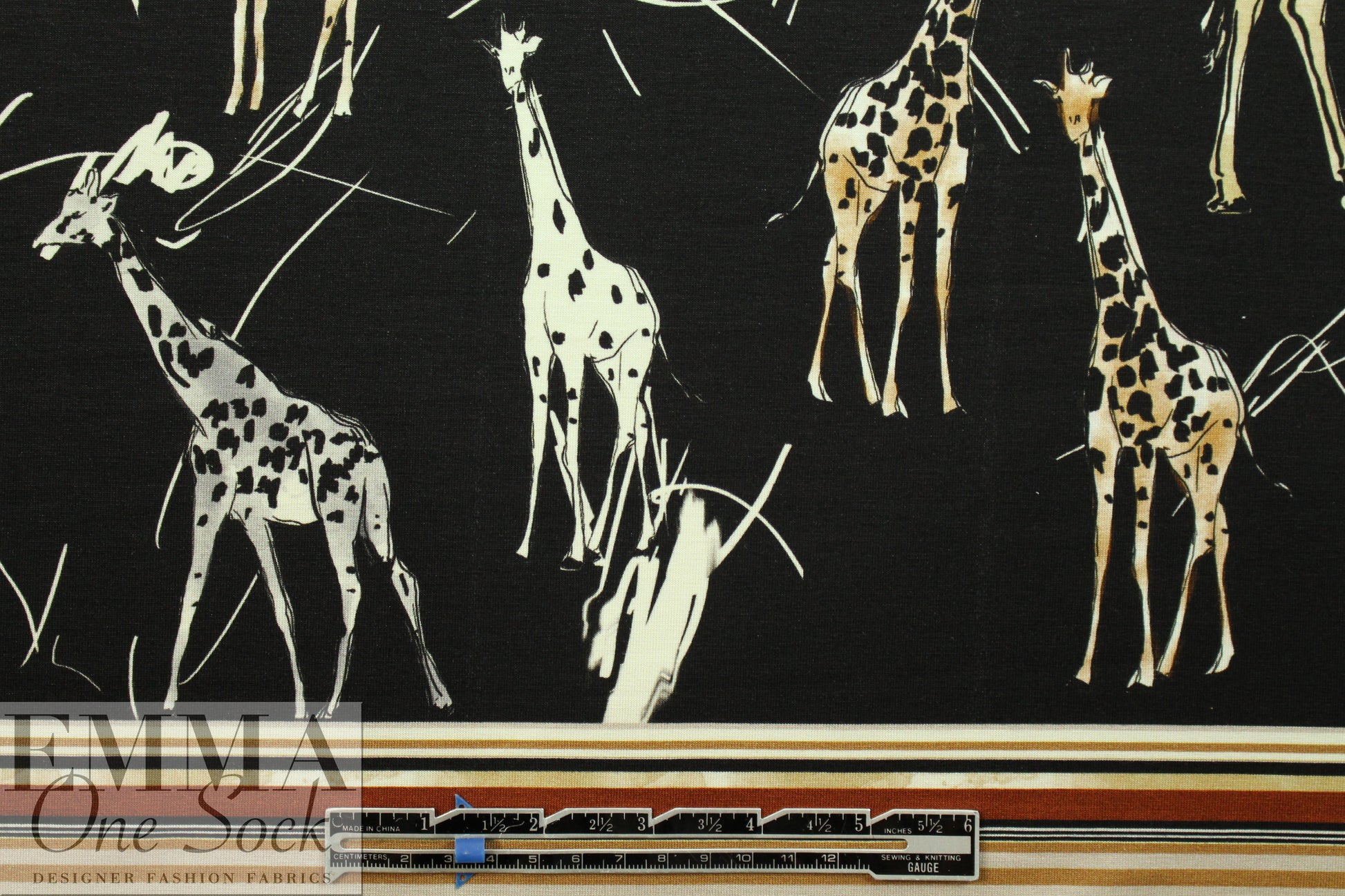 Italian 'giraffe collection' panel viscose/span knit .75 yds
