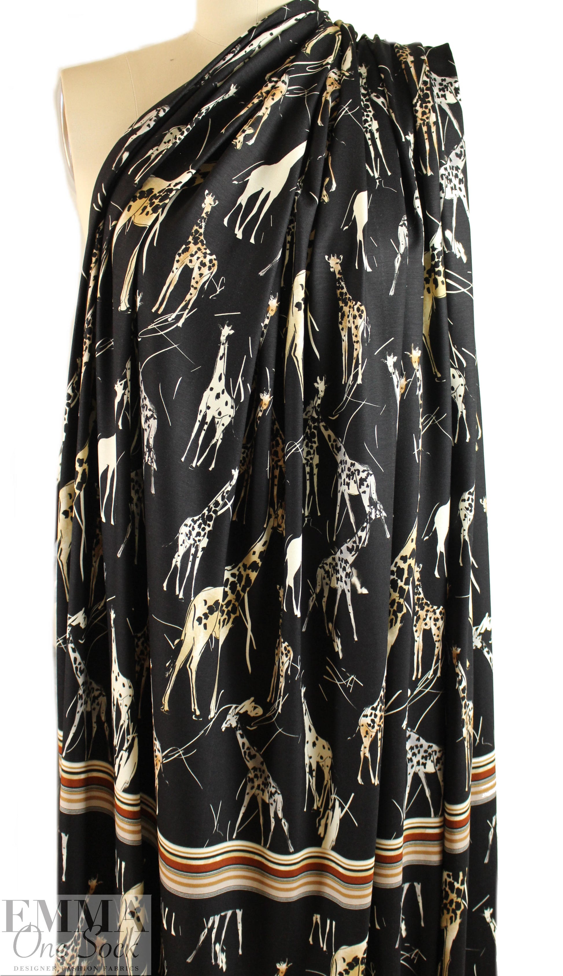 Italian 'giraffe collection' panel viscose/span knit .875 yds