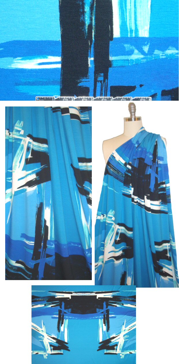 CA designer bold brushstrokes visc/lycra panel knit