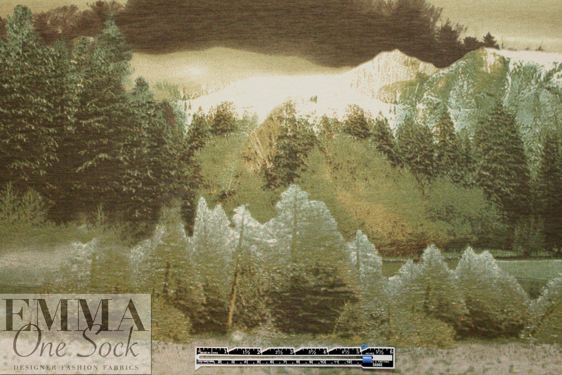 Italian forest edge viscose/spandex panel knit 1.375 yds