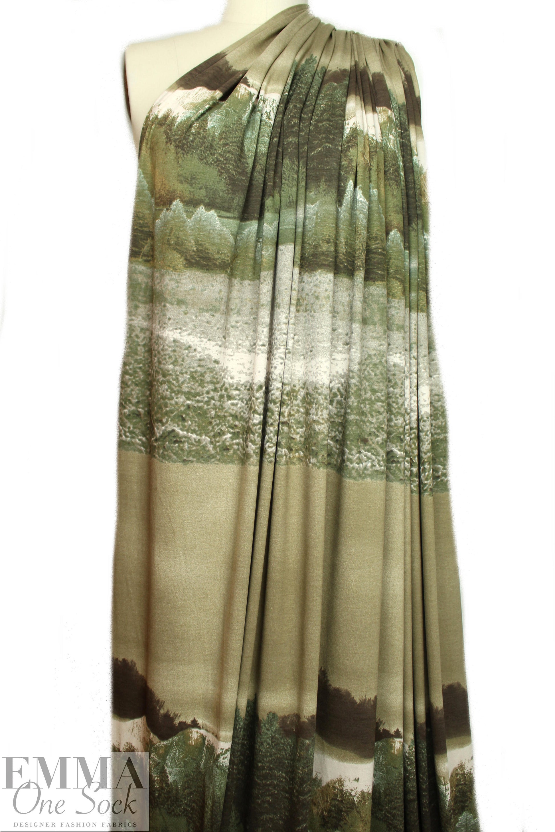 Italian forest edge viscose/spandex panel knit