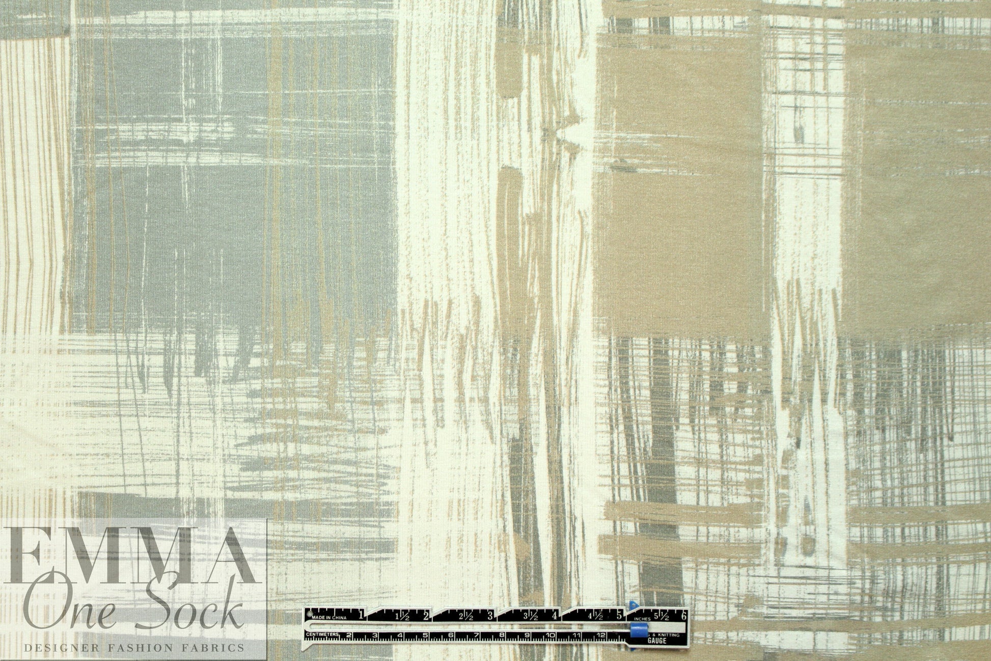 Italian crosshatch abstract viscose/spandex panel knit