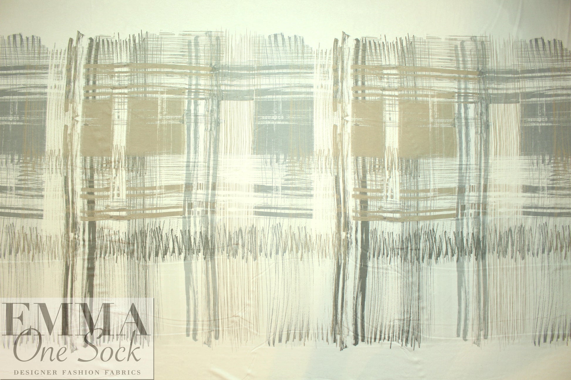 Italian crosshatch abstract viscose/spandex panel knit