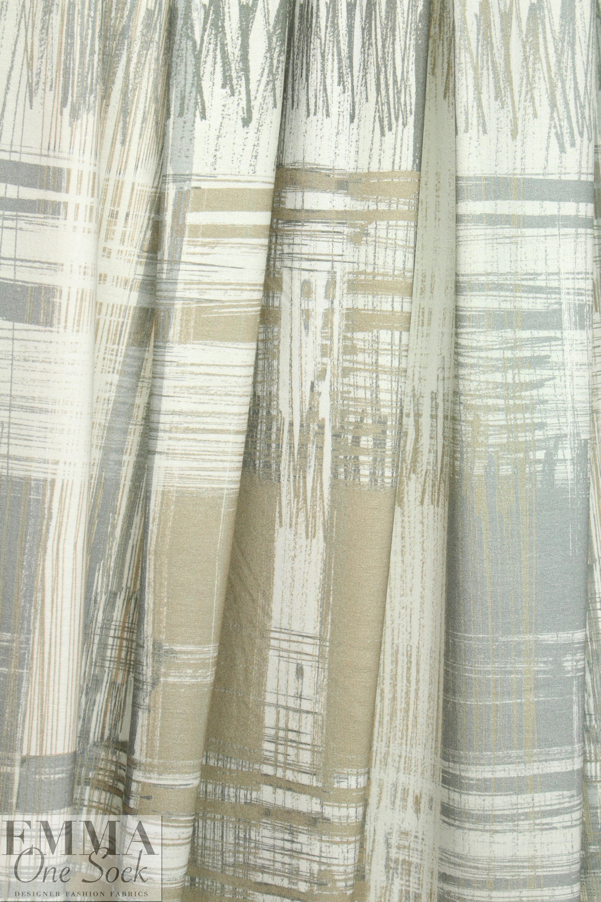 Italian crosshatch abstract viscose/spandex panel knit