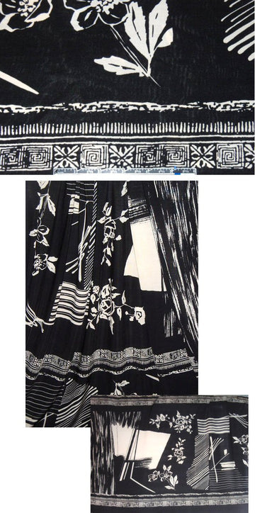 Italian viscose panel knit - black/cream 2 panels