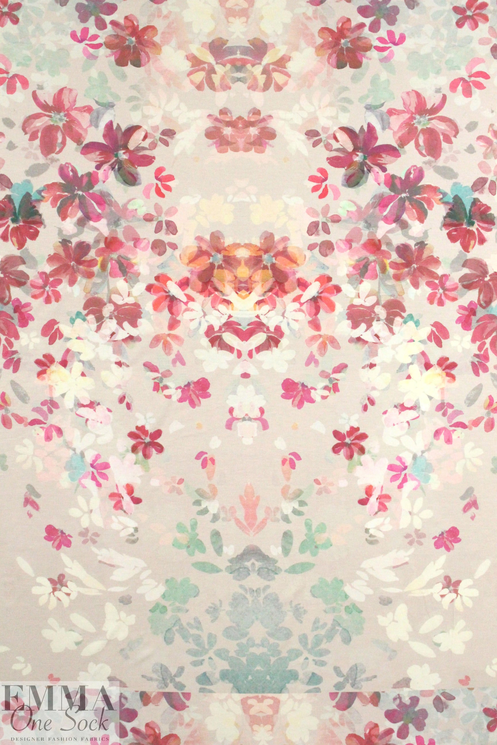 painterly pink petals panel knit