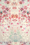 painterly pink petals panel knit .75 yds Partial Panel