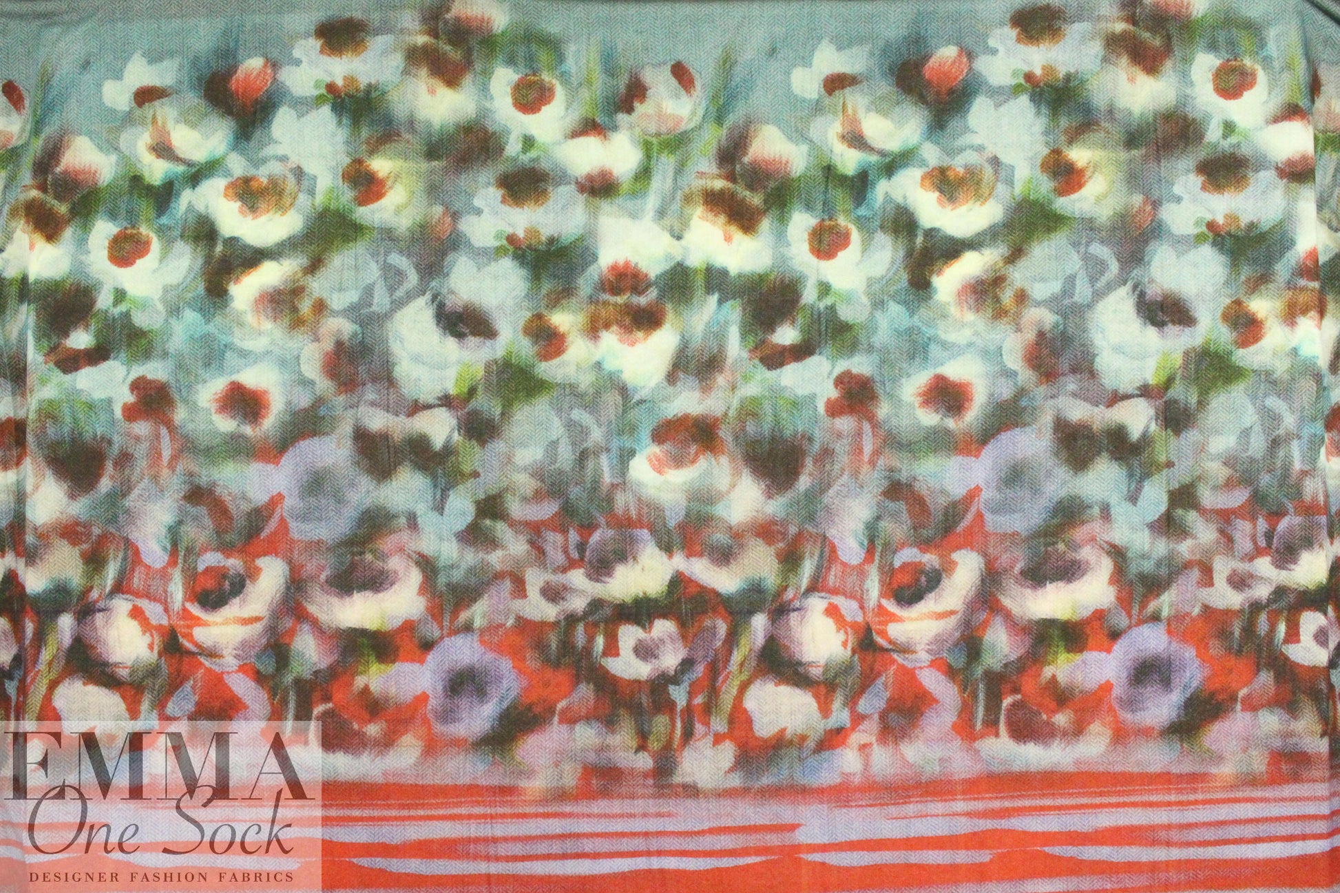 Italian chevron flowers viscose/lycra sweatery panel knit