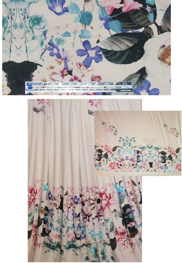 French ivory garden bouquet panel knit DISCOUNTED