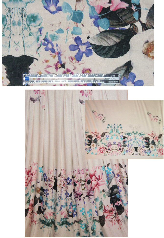 French ivory garden bouquet panel knit DISCOUNTED 2 panels
