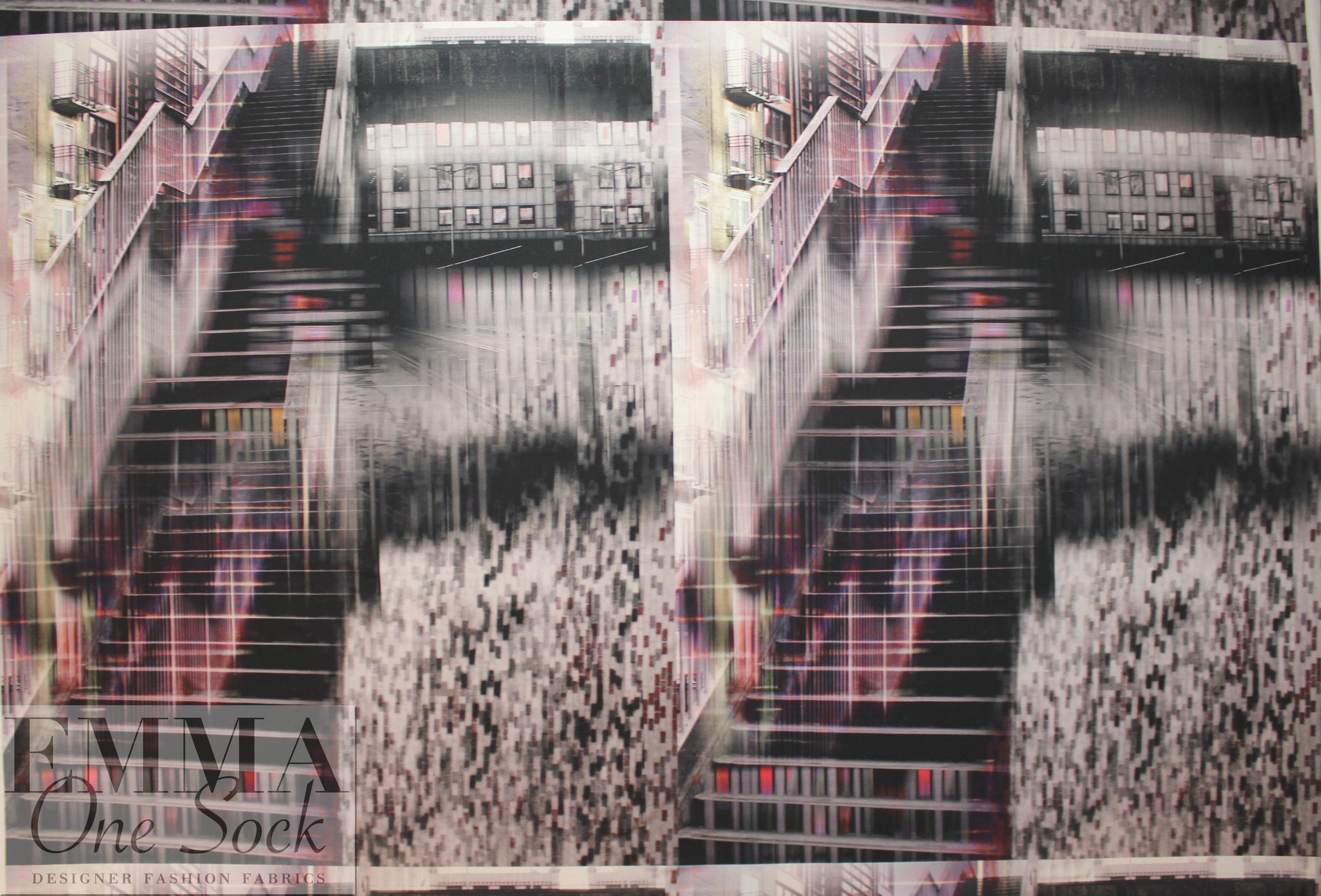 Italian 'urban cubist' double motif panel knit