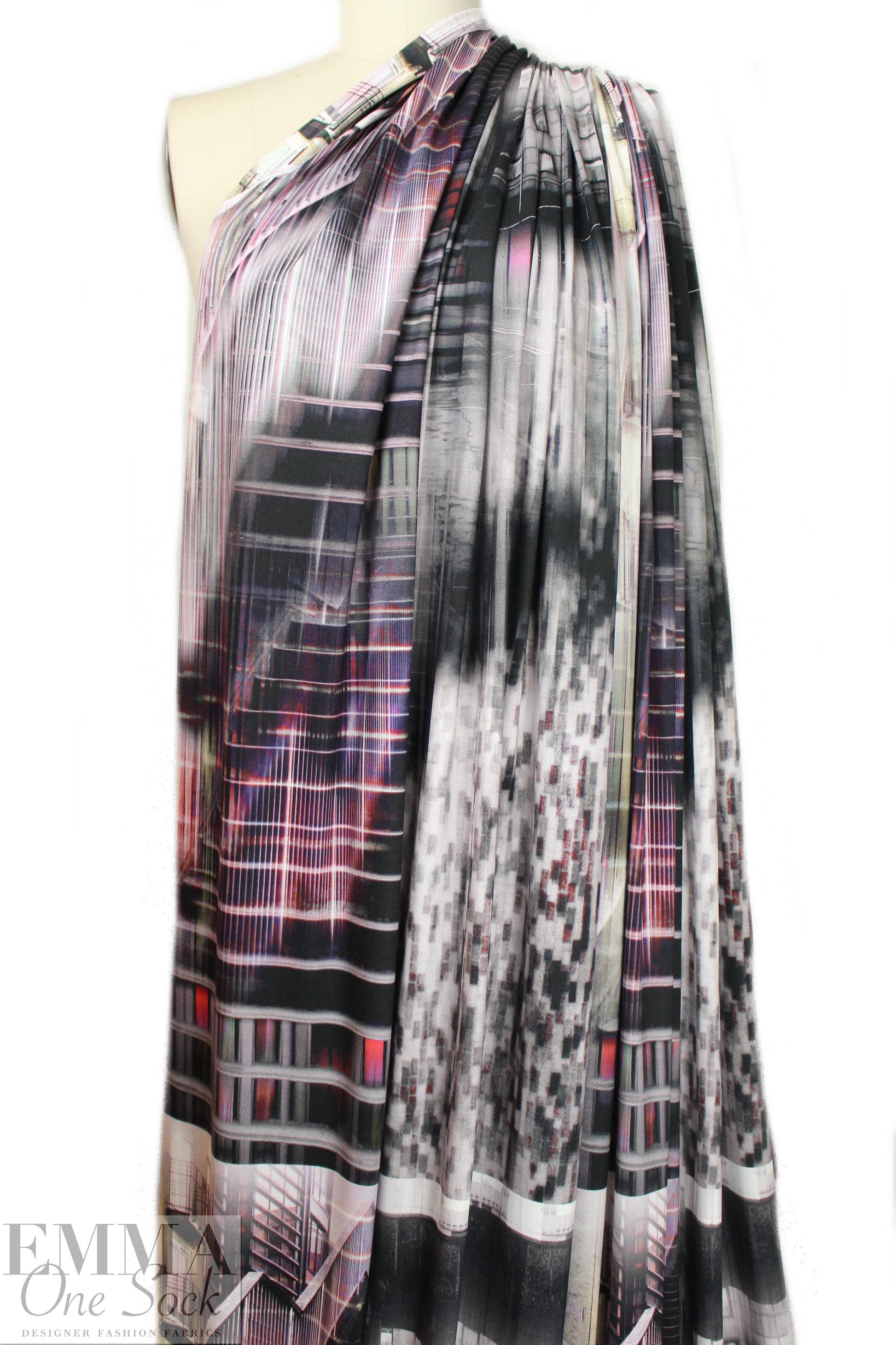 Italian 'urban cubist' double motif panel knit