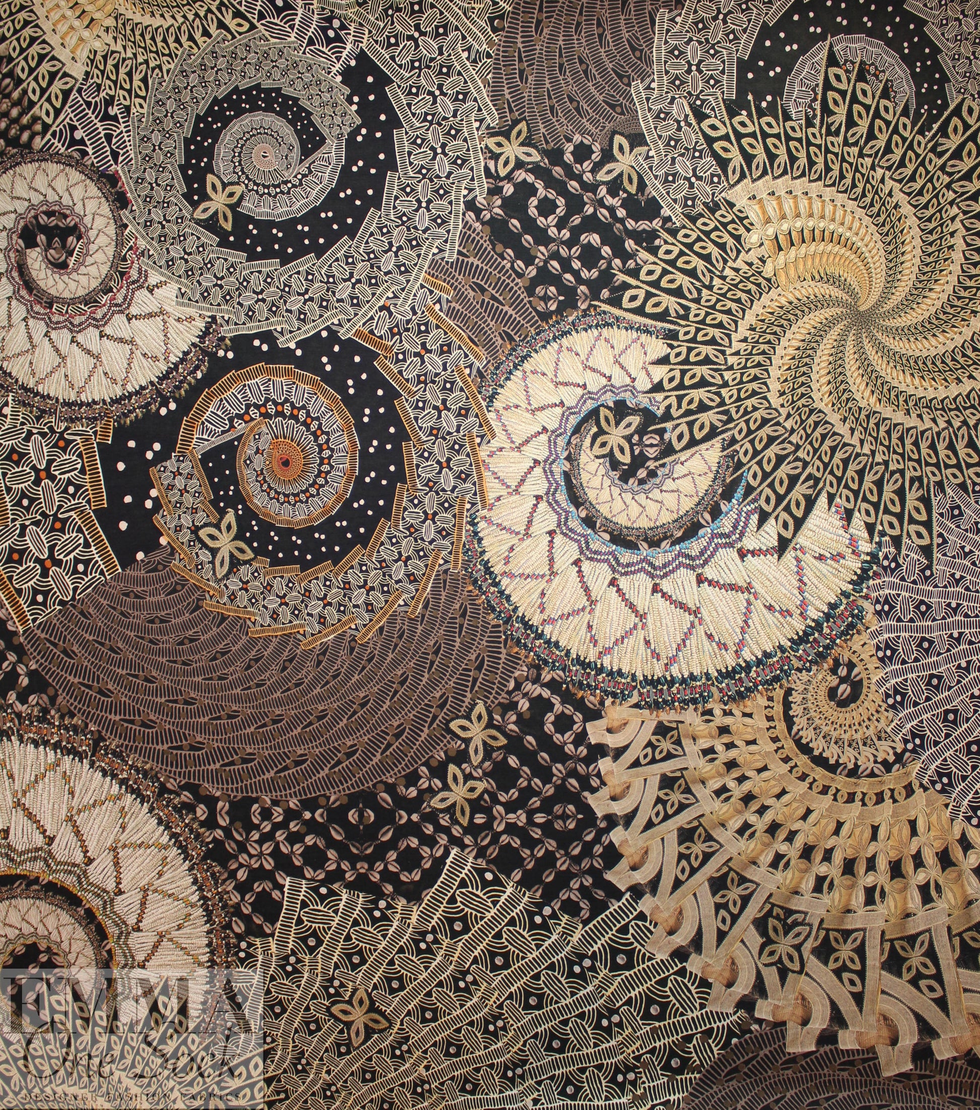 Italian digital viscose knit - 'bead and seed' montage