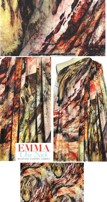 Italian spicy abstract digital viscose/spandex knit