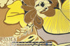 Italian digital viscose knit - cocoa/lemon floral 1.66 yd