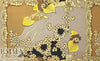 Italian digital viscose knit - cocoa/lemon floral 1.66 yd