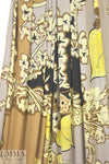 Italian digital viscose knit - cocoa/lemon floral 1.5 yd