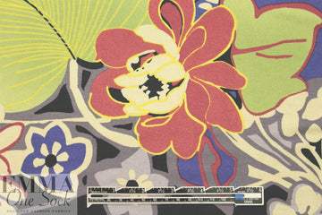 Italian digital viscose knit - blue/rouge floral