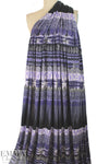 Italian digital viscose knit - grape/off black panel .75 yds