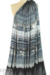 Italian digital viscose knit - denimy blue panel
