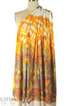 Italian digital viscose knit - citrus/sky tie dye paisley