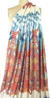 Italian digital viscose knit - blue/red tie dye paisley