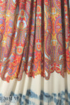 Italian digital viscose knit - blue/red tie dye paisley 2 yd