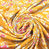 CA designer 'butterscotch blooms' printed rayon/spandex knit 1.75 yd
