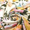 CA designer 'apricot blooms' printed rayon/spandex knit 1.75 yd