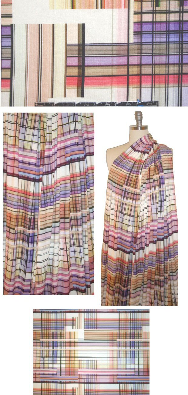 Italian summer grid graphic viscose/lycra knit