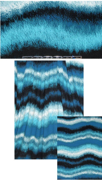 designer furry waves print rayon/spandex knit