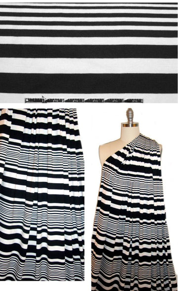 yarn-dye variable width stripe knit - black/white