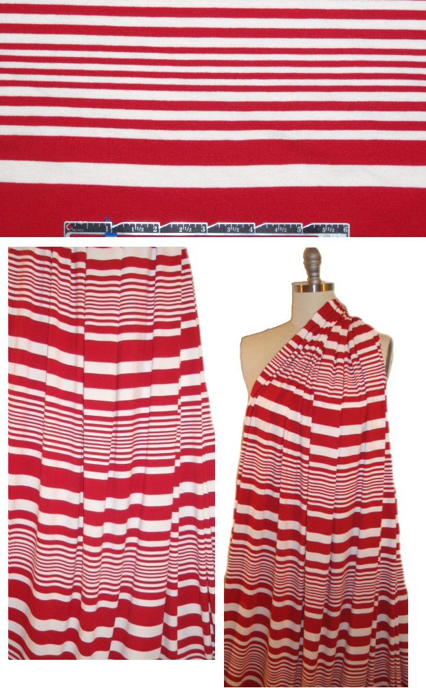 yarn-dye variable width stripe knit - red/white