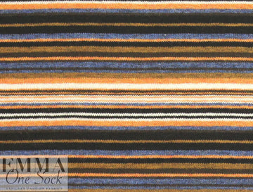 NY designer viscose yarn-dye stripe knit - cinnamon/denim 1.5 yd