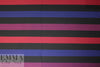 French wide stripe viscose/span knit - indigo/brick