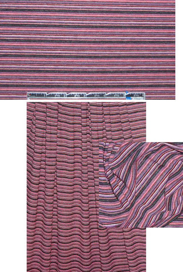Burning T0rch yarn-dye striped knit - marsala/plum
