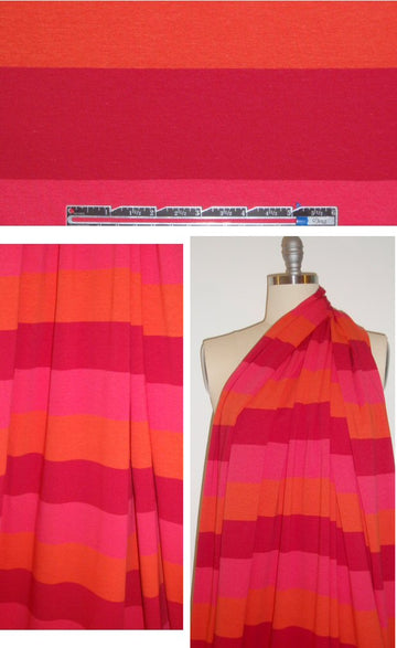NY designer strawberry wide stripe COTTON knit