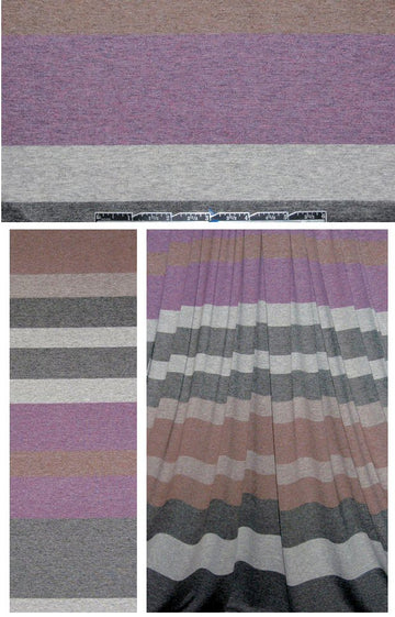 French yarn-dye striped knit - rasp/mocha/gray