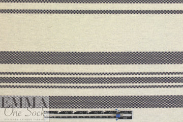 NY designer yarn-dyed black/ivory stripe doubleknit