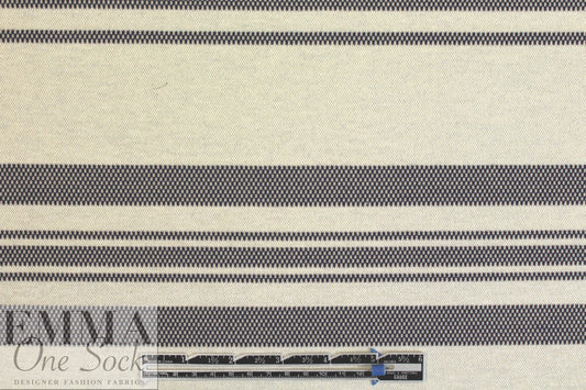 NY designer yarn-dyed black/ivory stripe doubleknit