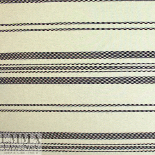 NY designer yarn-dyed black/ivory stripe doubleknit