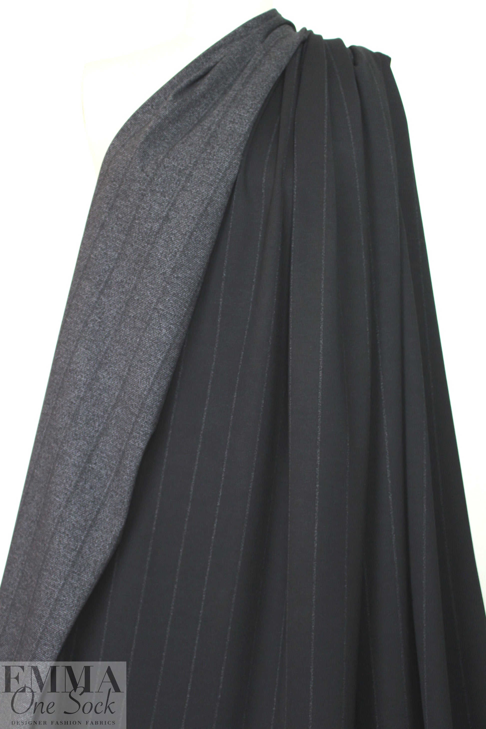 Italian 'whispered stripes' 4-way stretch ponte 1.875 yd