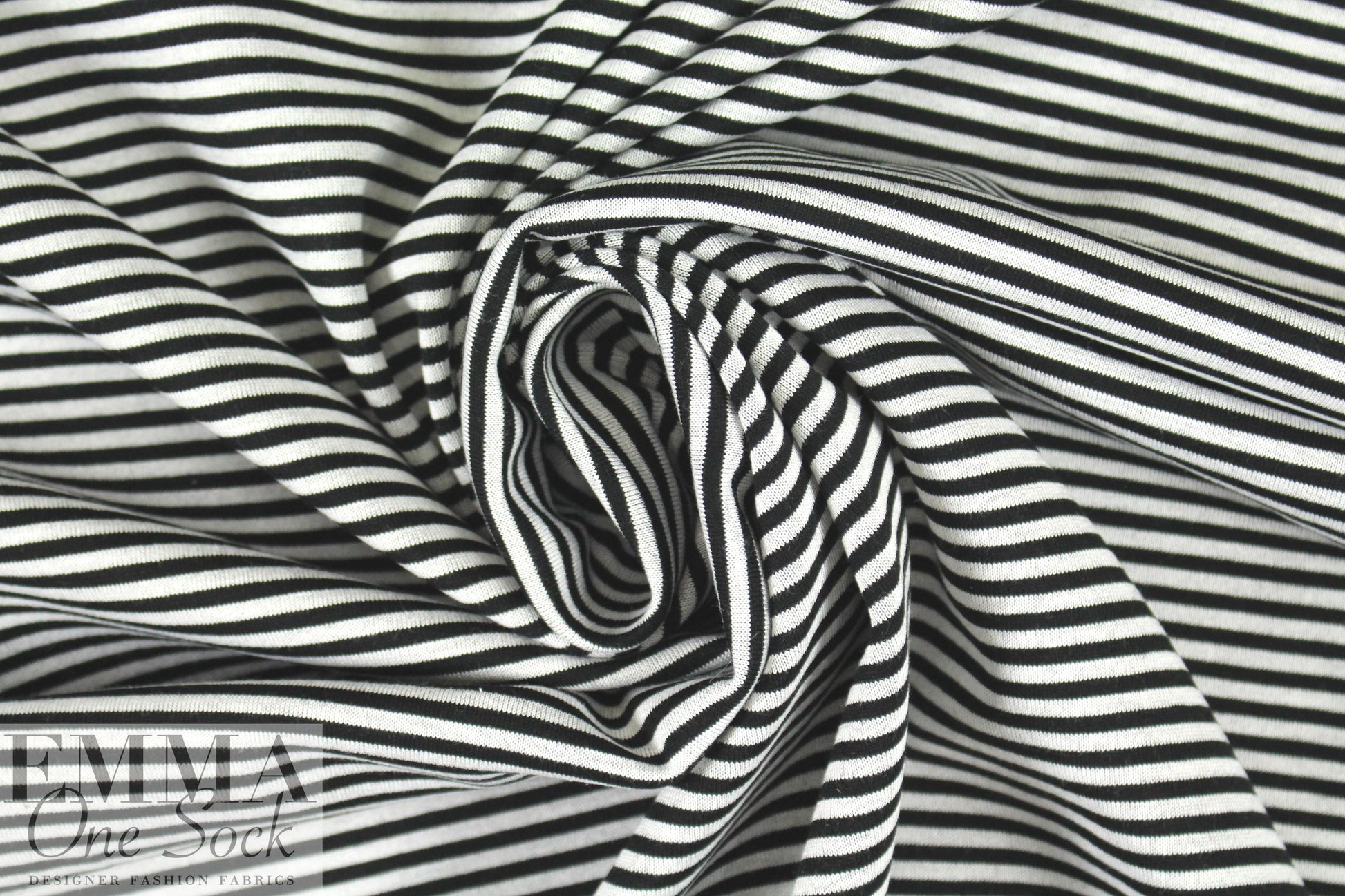 Italian black/stone yarn dye stripe doubleknit 1.33 yds
