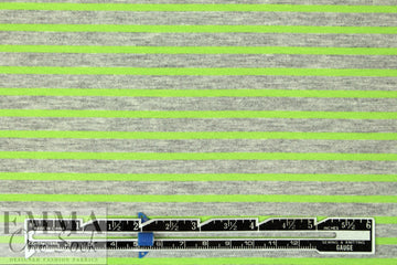 bright lime/gray heather yarn dye stripe jersey 2.25 yd
