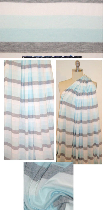 NY designer gradient blue/white/gray lightwt. knit .875 yds