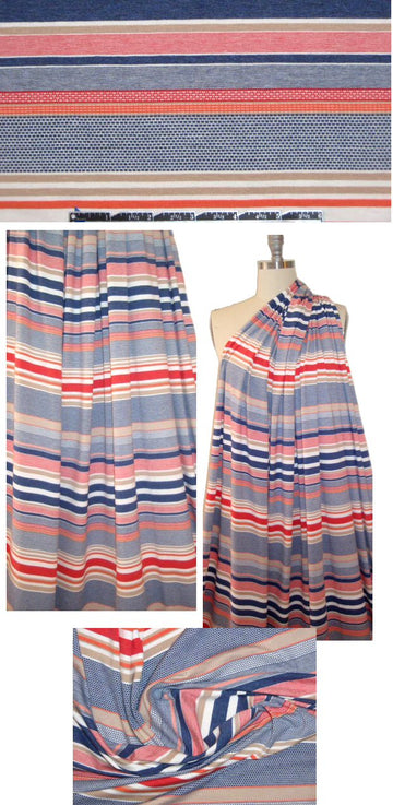 Italian yarn-dye stripe knit - red/white/tan/blue
