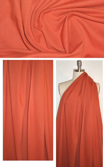Italian pique stitch all cotton knit - spicy orange 1.8 yd
