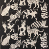 Kokka Japan "neko no e echino" canvas - black/natural