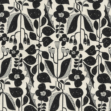 Kokka Japan "linnea" cotton/linen canvas - black on natural