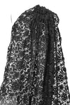 reembroidered double scallop floral lace - black 2 yd
